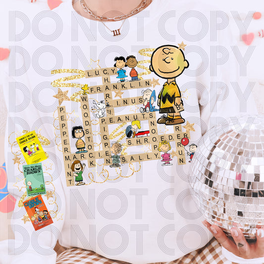 Peanuts Inspired Word Collage Shirt | Classic Comic Book Tee