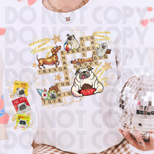 Playful Dog Word Collage Shirt | Whimsical Puppy Graphic Tee