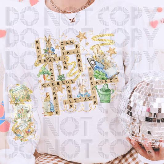 Peter Rabbit Inspired Word Collage Shirt | Classic Storybook Tee