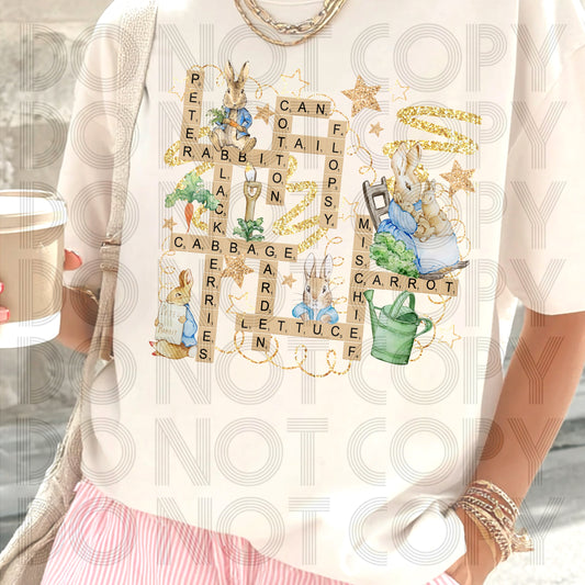 Peter Rabbit Inspired Word Collage Shirt | Classic Storybook Tee