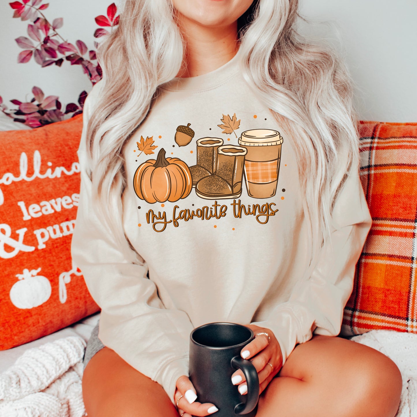 My Favorite Things Pumpkin Coffee Fall Crewneck