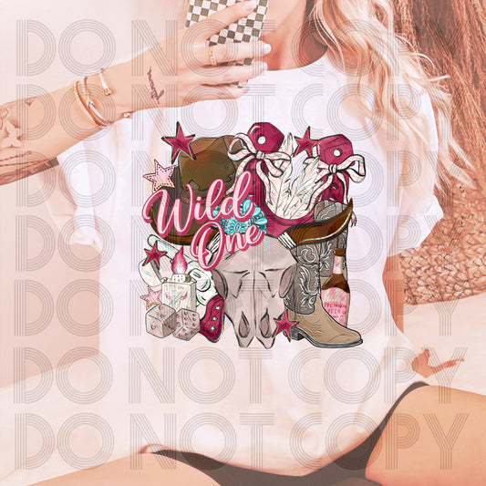 Wild One Cowgirl Graphic T-Shirt | Western Country Girl Tee | Rodeo-Inspired Unisex Shirt | Trendy Cowgirl Apparel