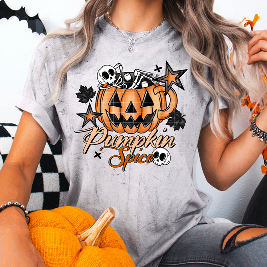 Pumpkin Spice Skeleton Mug Tee