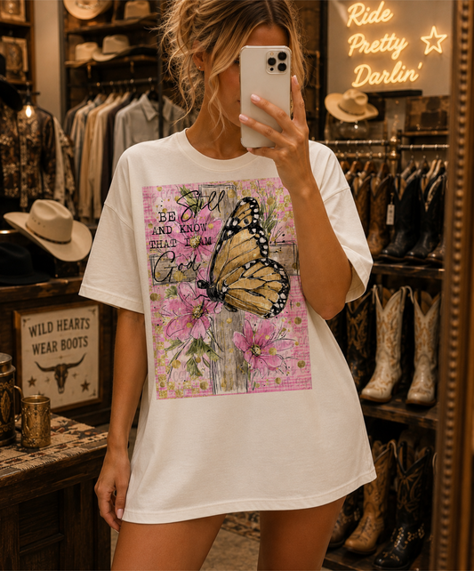 Be Still and Know That I Am God Butterfly T-Shirt