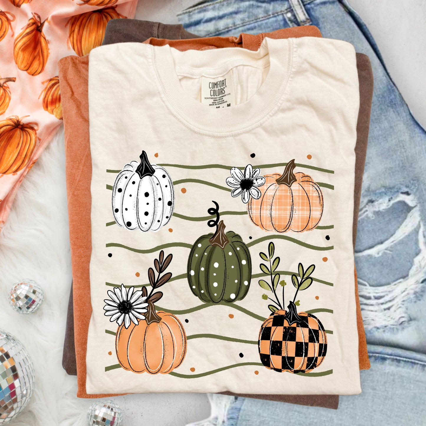 Floral Pumpkin Autumn Graphic Shirt