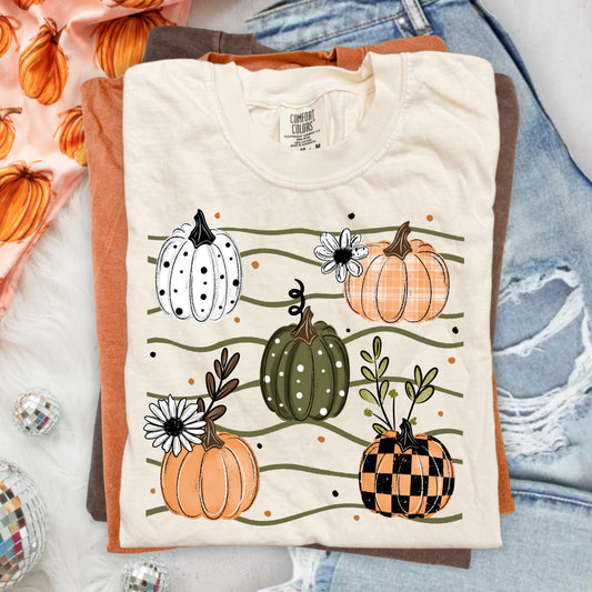 Floral Pumpkin Autumn Graphic Shirt