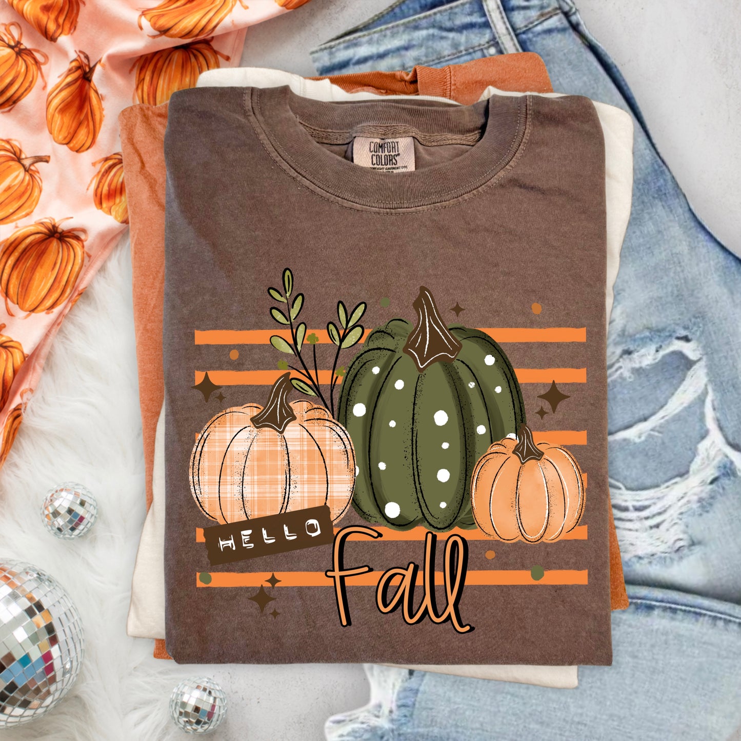 Hello Fall Pumpkin Graphic Tee