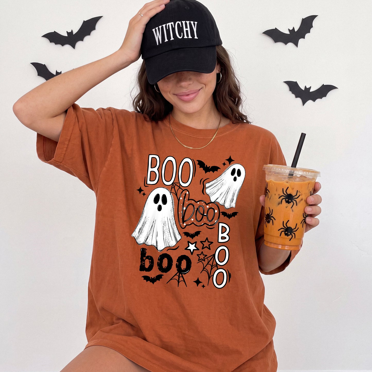 Boo Ghost Halloween T-Shirt | Cute Spooky Season Graphic Tee | Pumpkin & Ghost Fall Shirt 👻🎃