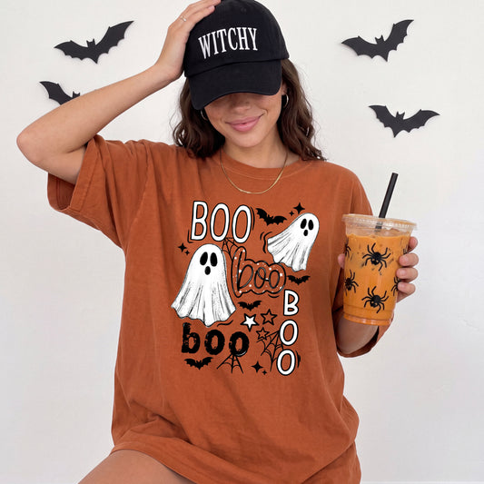 Boo Ghost Halloween T-Shirt | Cute Spooky Season Graphic Tee | Pumpkin & Ghost Fall Shirt 👻🎃