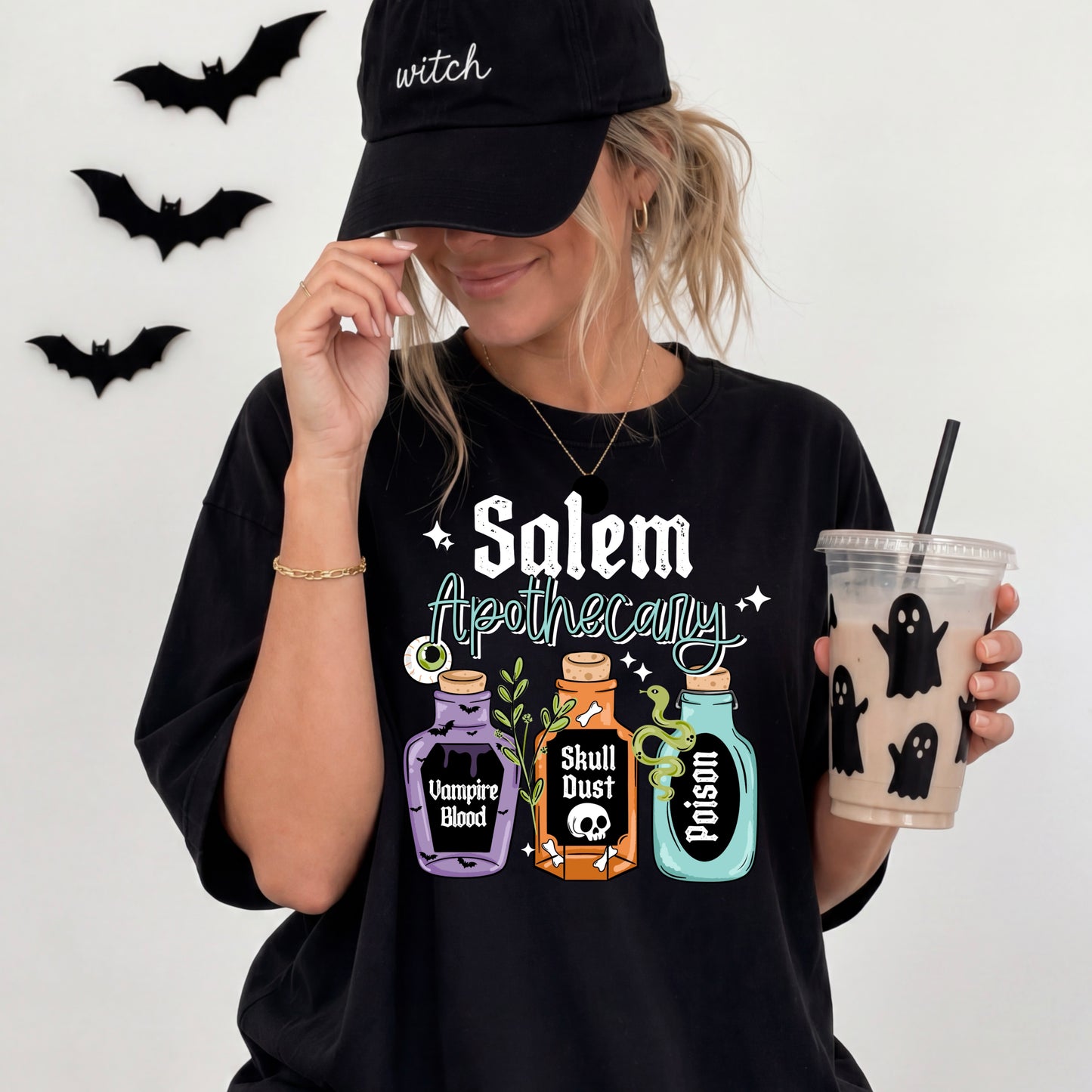 Salem Apothecary Potion Bottle Graphic T-Shirt 🧙‍♀️🎃