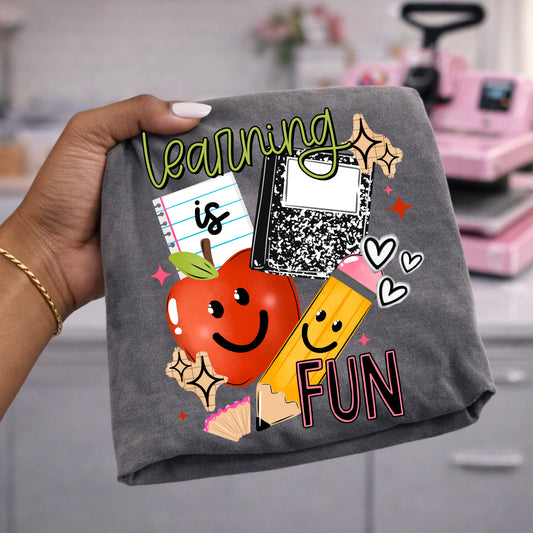 Learning Is Fun Graphic T-Shirt | Cute Teacher Shirt | Back to School Unisex Tee | Classroom Teacher Gift