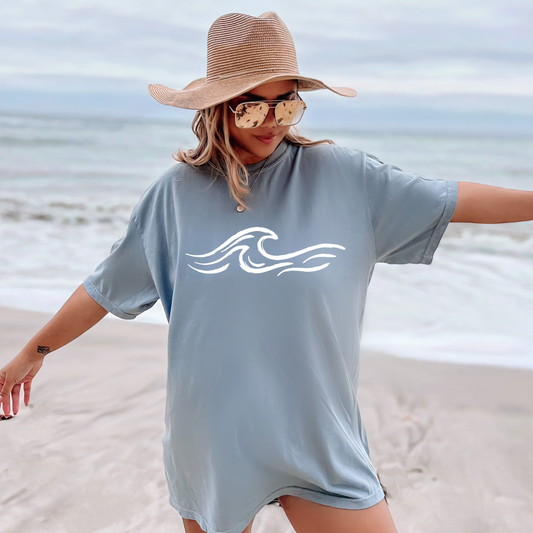 Beach Wave Graphic T-Shirt | Coastal Ocean Tee | Surf Inspired Unisex Shirt | Summer Vacation Apparel