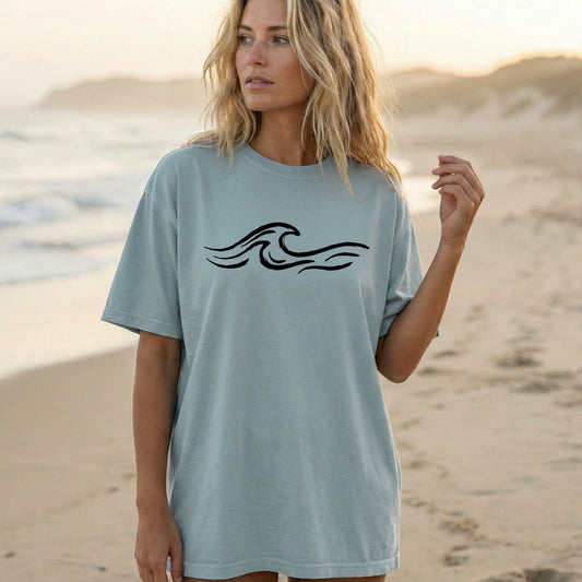 Beach Wave Graphic T-Shirt | Coastal Ocean Tee | Surf Inspired Unisex Shirt | Summer Vacation Apparel
