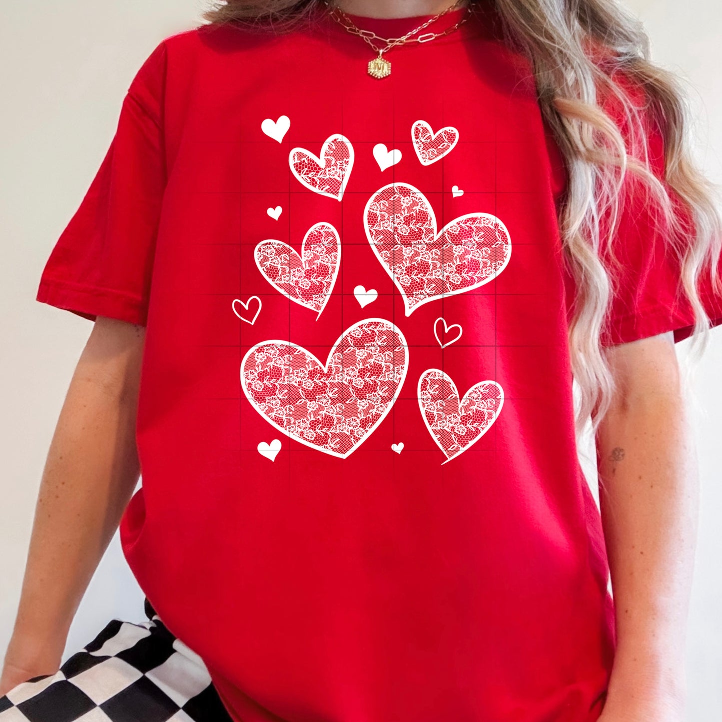 Floral Lace Heart T-Shirt – Romantic Love Graphic Tee