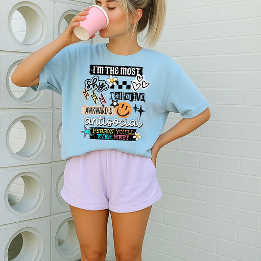 Shy Talkative Awkward Antisocial Tee | Funny Personality Shirt
