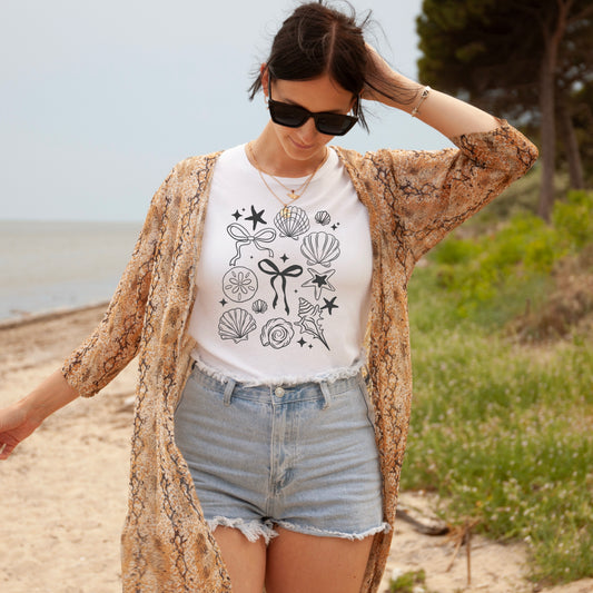 Seashells Graphic T-Shirt | Coastal Beach Tee | Ocean Lover Unisex Shirt | Summer Vacation Apparel