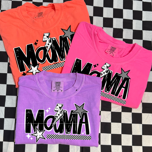 Mama Graphic Tee | Retro Checkered Mama Shirt | Trendy Mom T-Shirt |
