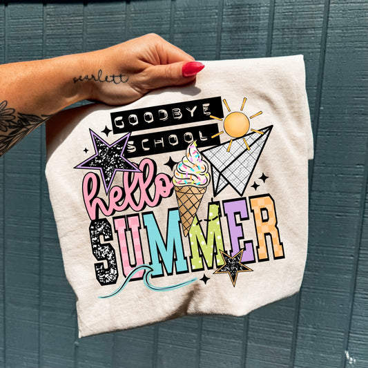 Goodbye School Hello Summer Shirt ☀️ Last Day of School Tee