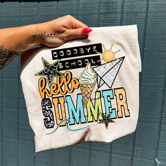 Goodbye School Hello Summer Shirt ☀️ Last Day of School Tee