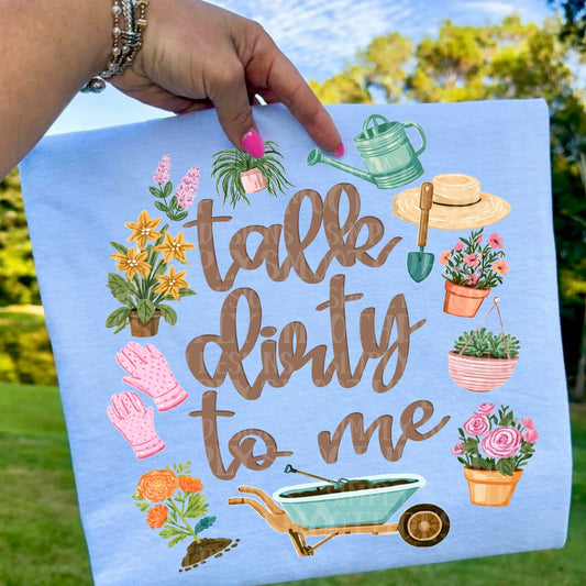 🌸 Talk Dirty to Me Gardening Tee | Funny Plant Lover Shirt | Cute Garden Graphic T-Shirt | Floral Gardening Lover Gift | Cottagecore Plant Mom Tee 🪴✨