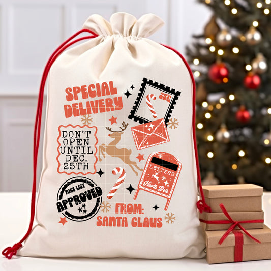 Special Delivery Santa Sack • North Pole Mail Bag • Christmas Gift Bag