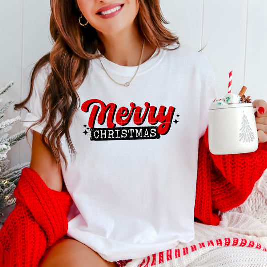 Retro Merry Christmas Tee