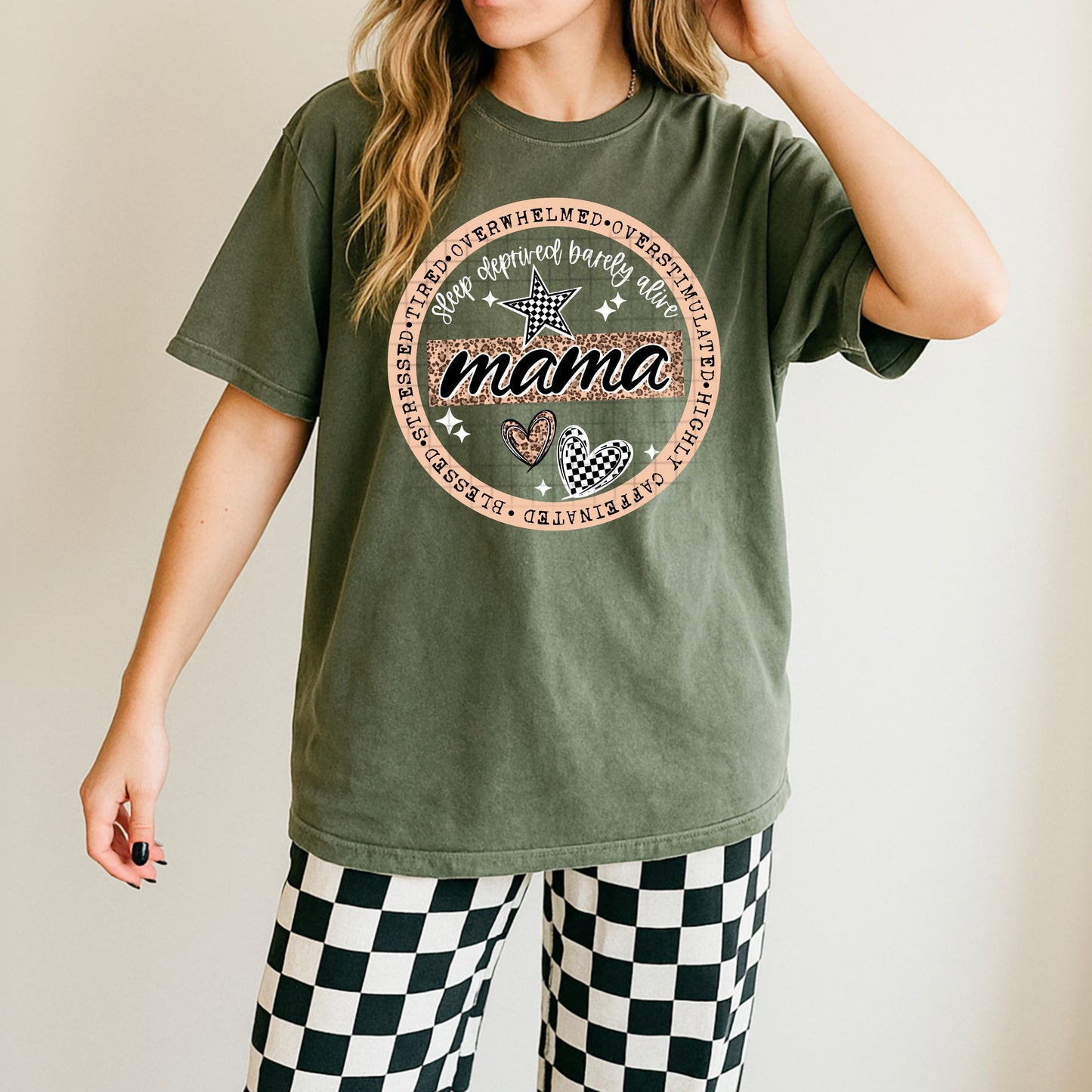 Sleep Deprived Barely Alive Mama Graphic Tee – Tired Mom Life Shirt