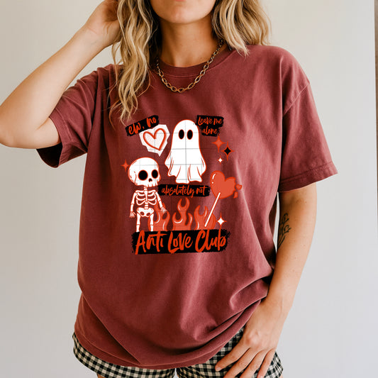 Ew No Anti Love Club Shirt | Funny Skeleton Valentine Tee