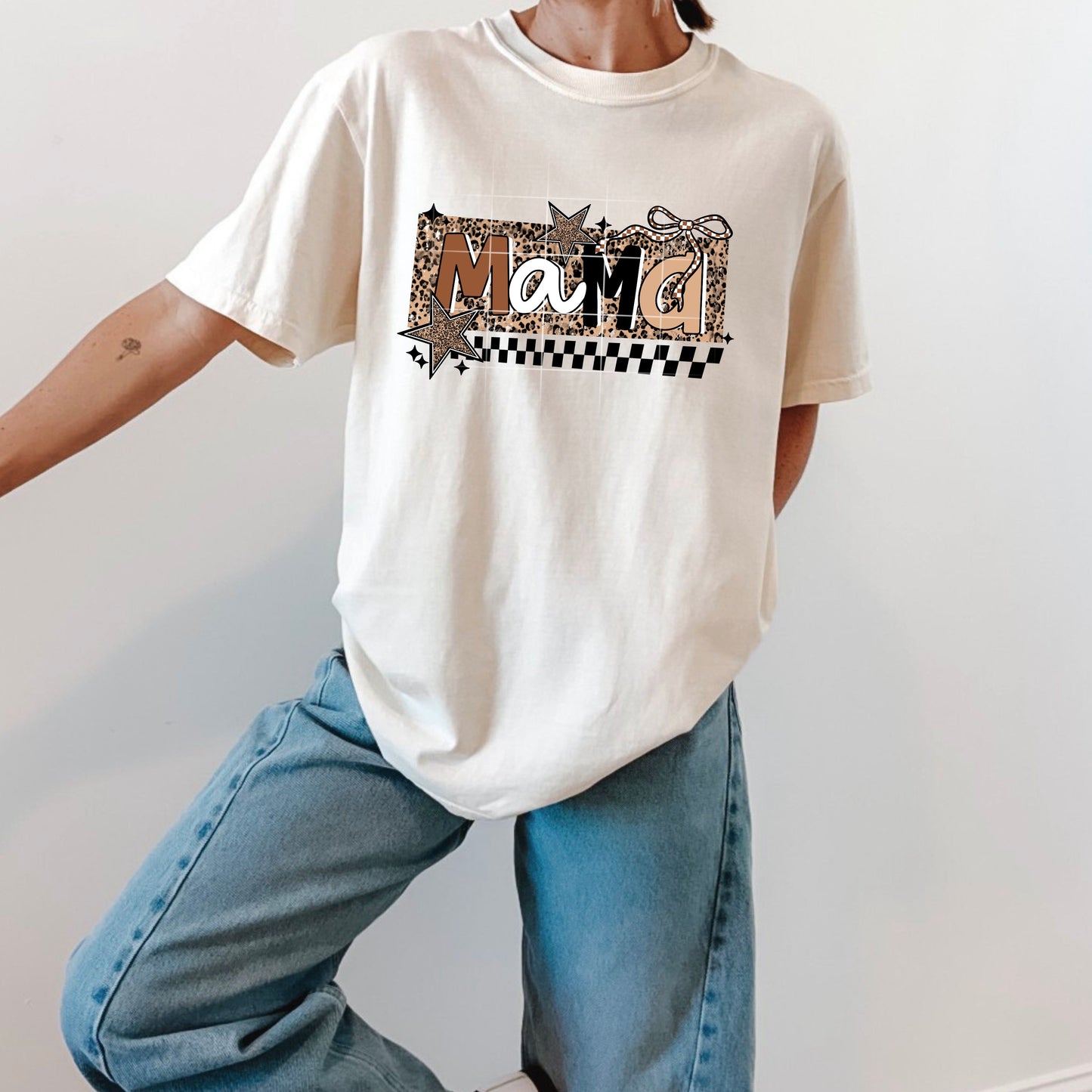 Mama Life Star Graphic Tee | Neutral Boho Mom Shirt