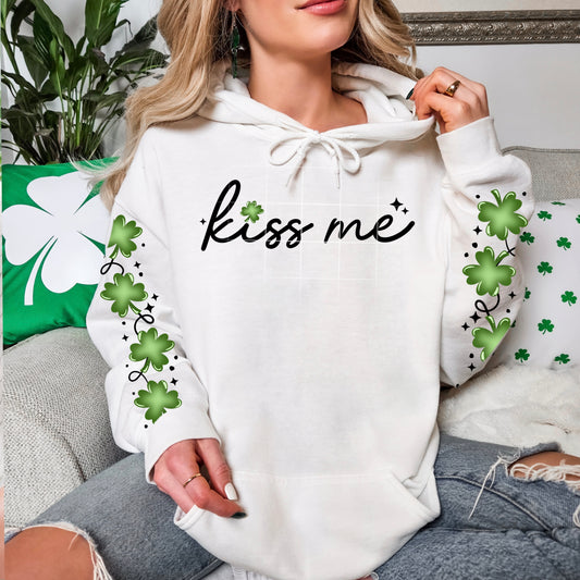 Kiss Me Sleeves Graphic Hoodie