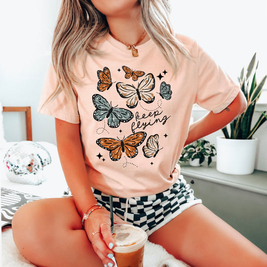Keep Flying Butterfly Graphic Tee