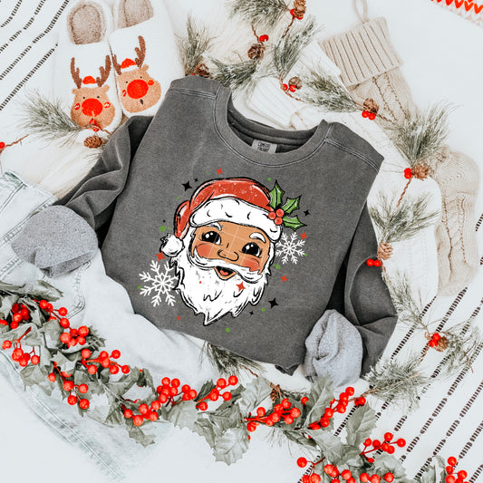 🎅✨ Cute Vintage Santa Sweatshirt – Cozy Christmas Pullover