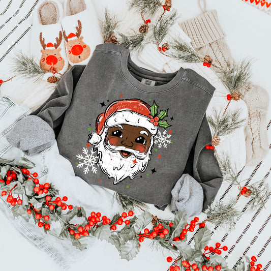 🎅🏾✨ Cute Vintage Santa Sweatshirt – Cozy Christmas Pullover (Festive Holiday Edition)