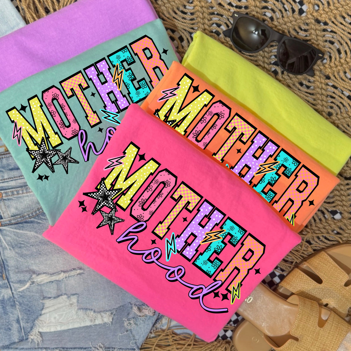 Colorful Mother Hood Graphic Tee | Trendy Mom Shirt