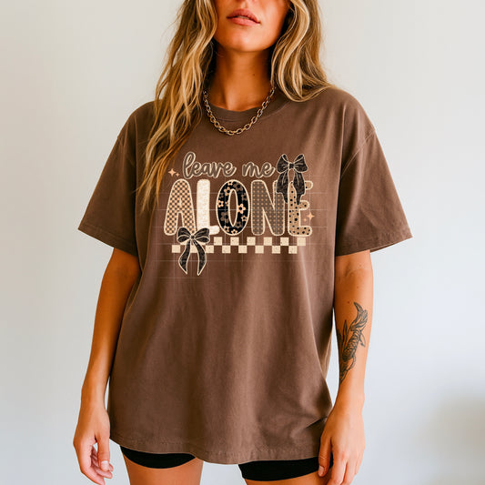 😎🖤 Leave Me Alone Graphic Tee | Cute Bow Aesthetic Shirt