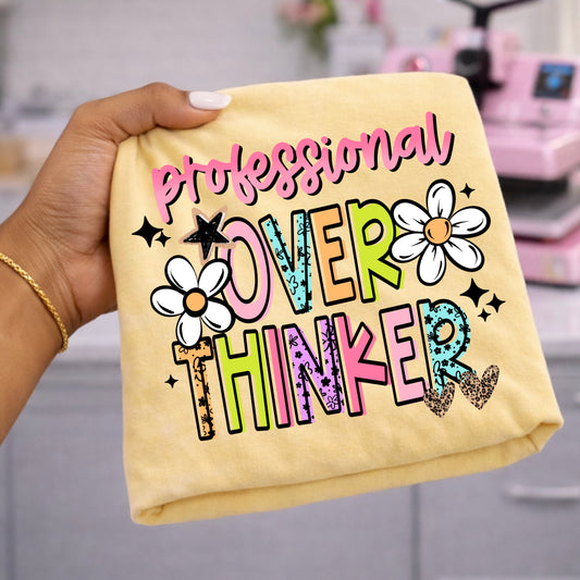 Professional Overthinker Graphic Tee | Funny Anxiety Shirt
