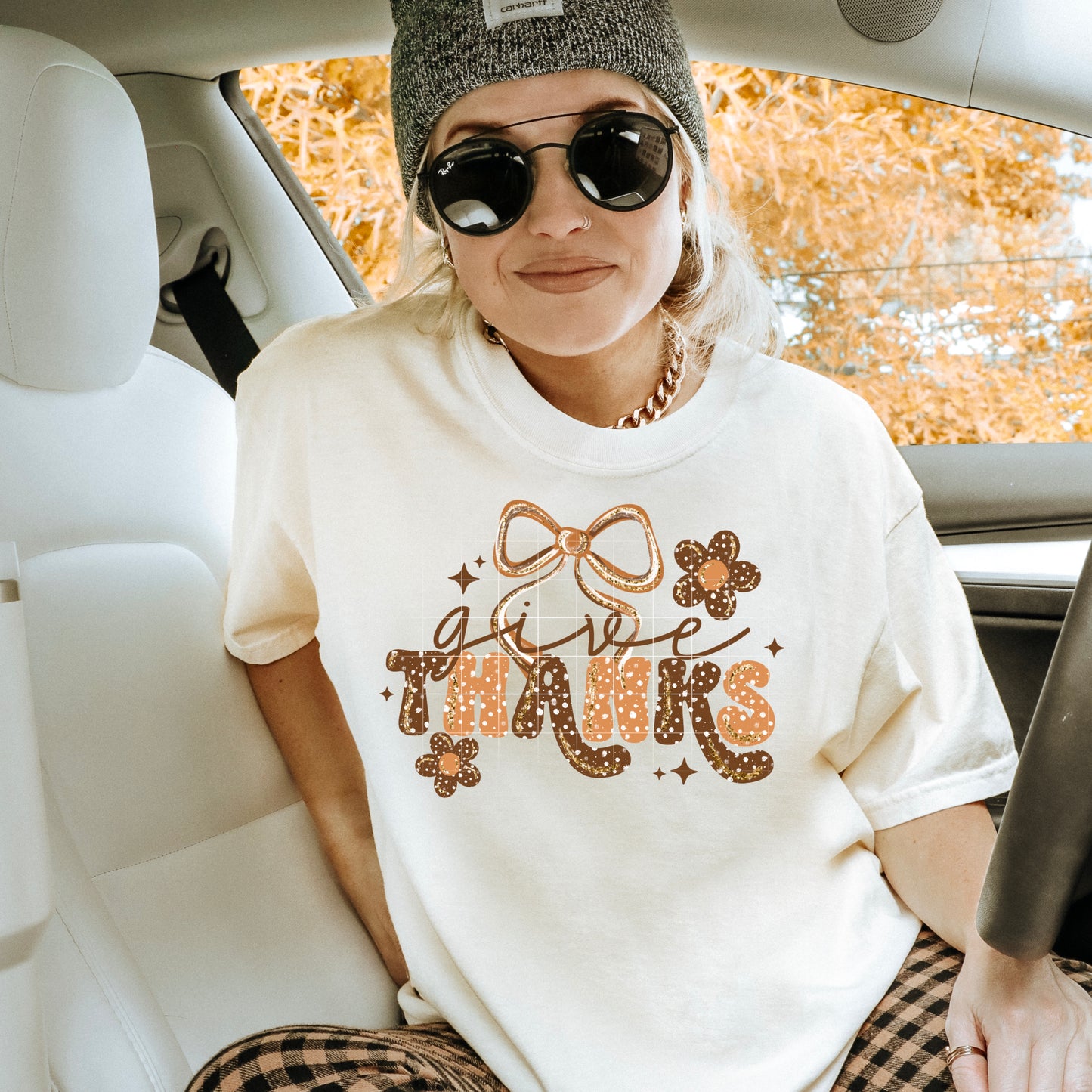🧡 Give Thanks Fall Tee 🍂 Retro Thanksgiving Graphic Shirt ✨ Autumn Aesthetic T-Shirt