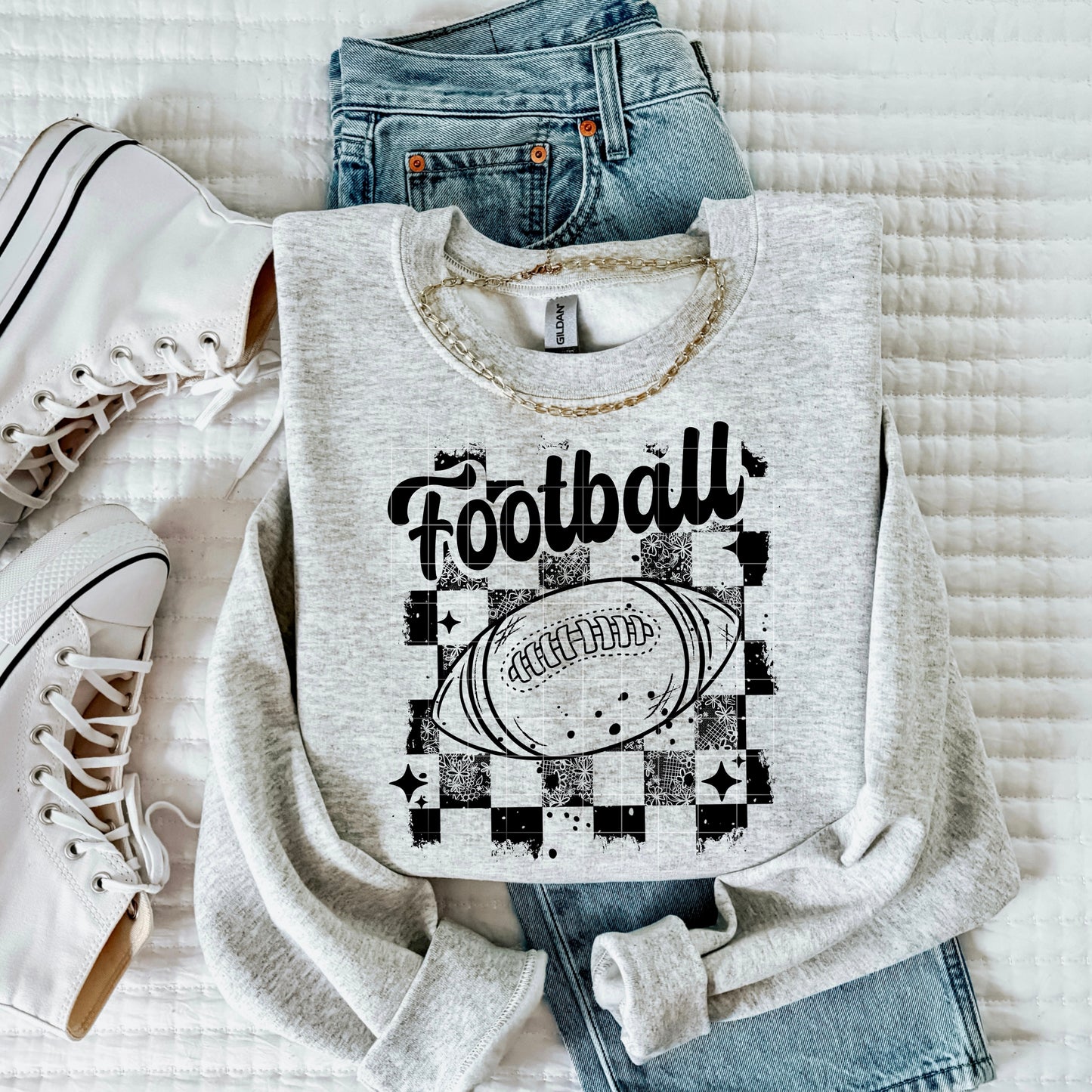 Football Aesthetic Sweatshirt | Cozy Neutral Game Day Crewneck