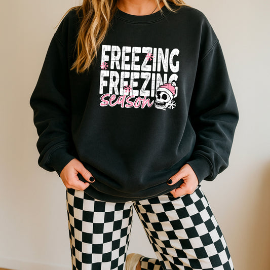 Freezing Season – Funny Winter Skull Sweatshirt