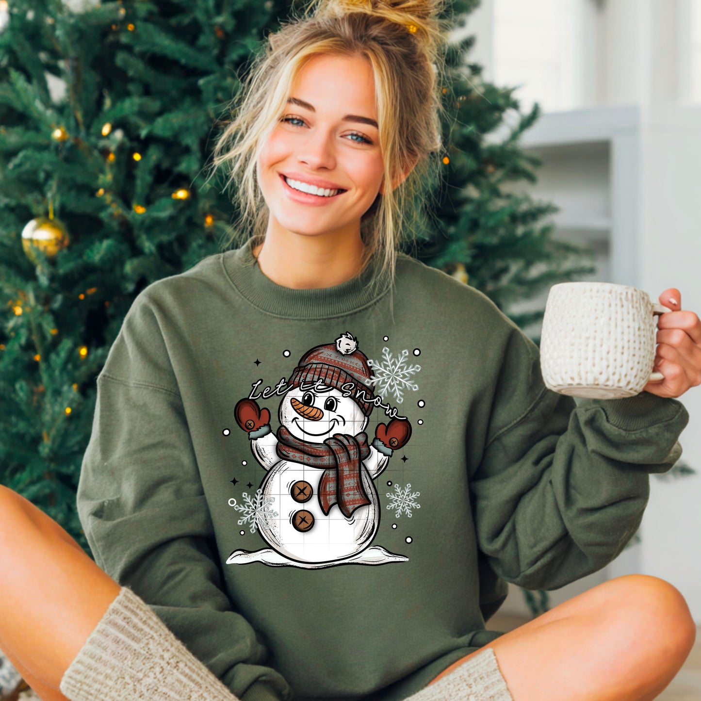 Let It Snow – Cute Snowman Winter Sweatshirt