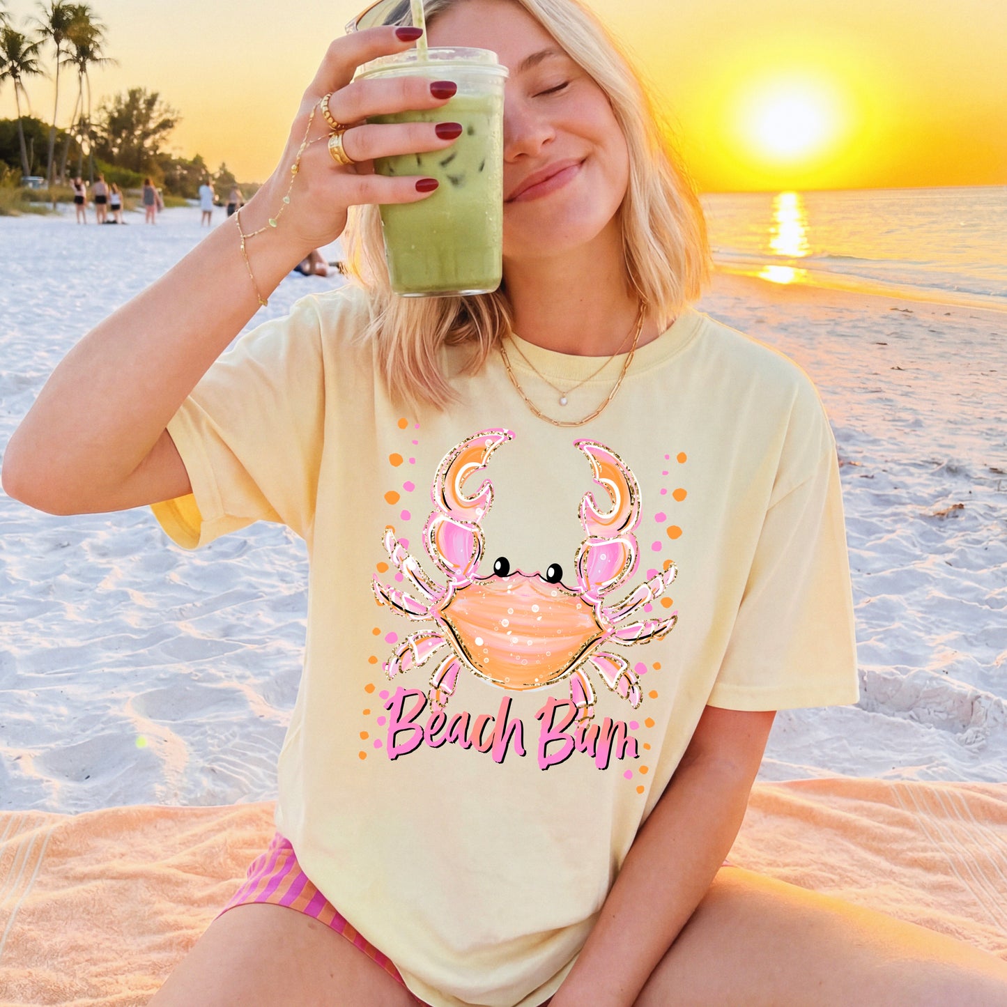 Beach Bum Shirt 🦀 Cute Coastal Crab Summer Tee