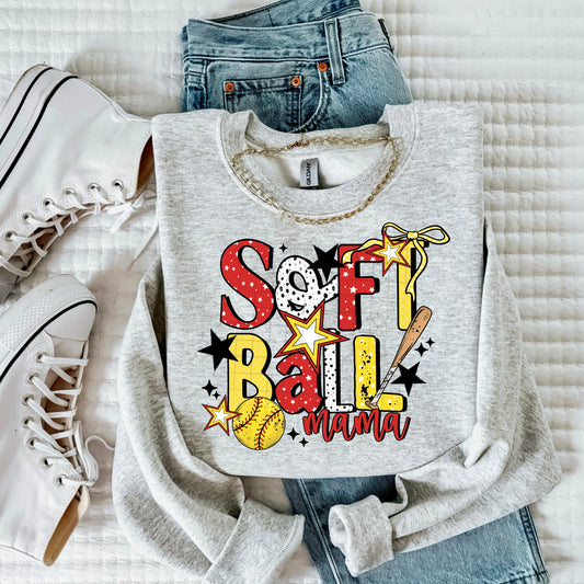 Softball Season Sweatshirt | Softball Mom Graphic Crewneck