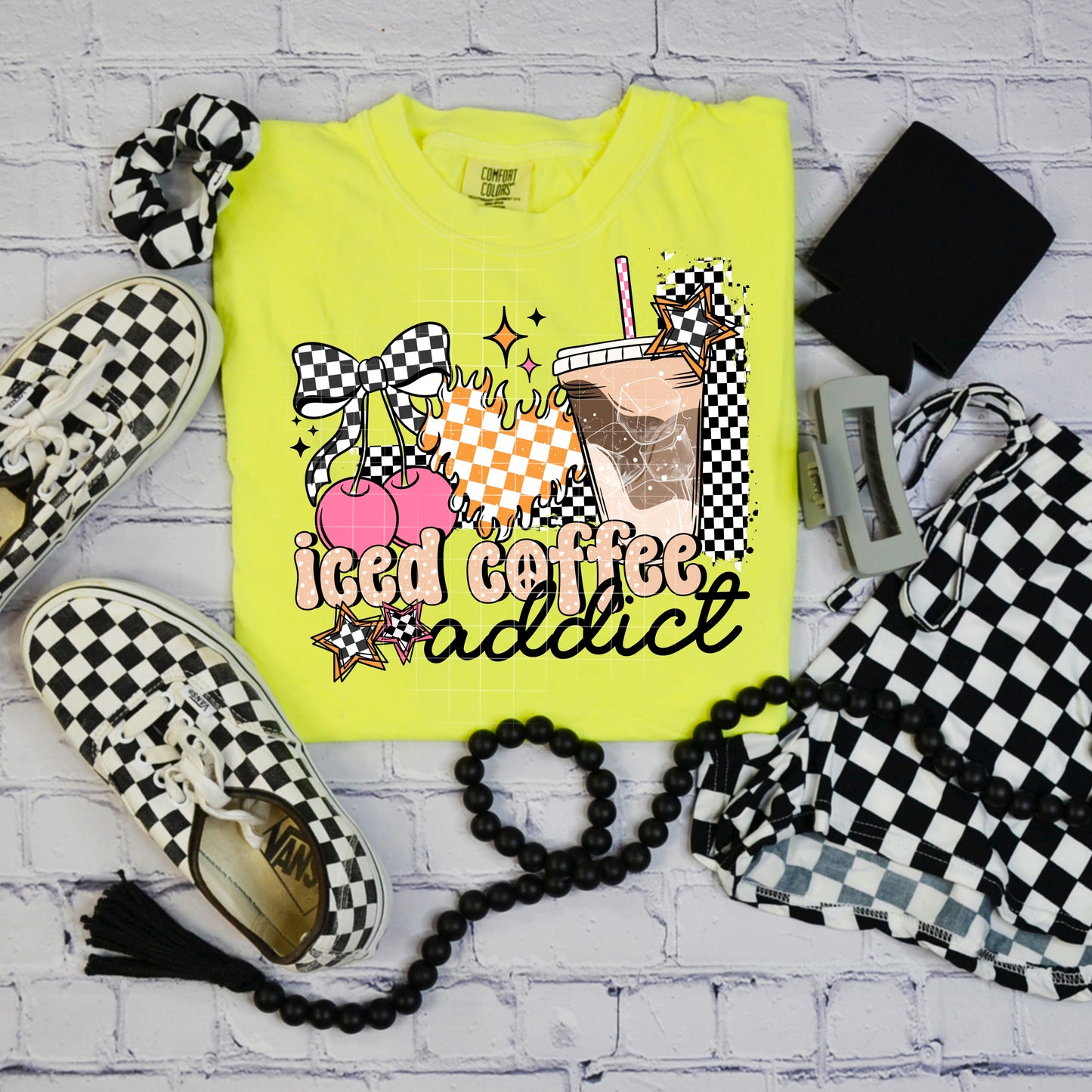 Iced Coffee Addict Womens Graphic T-shirt