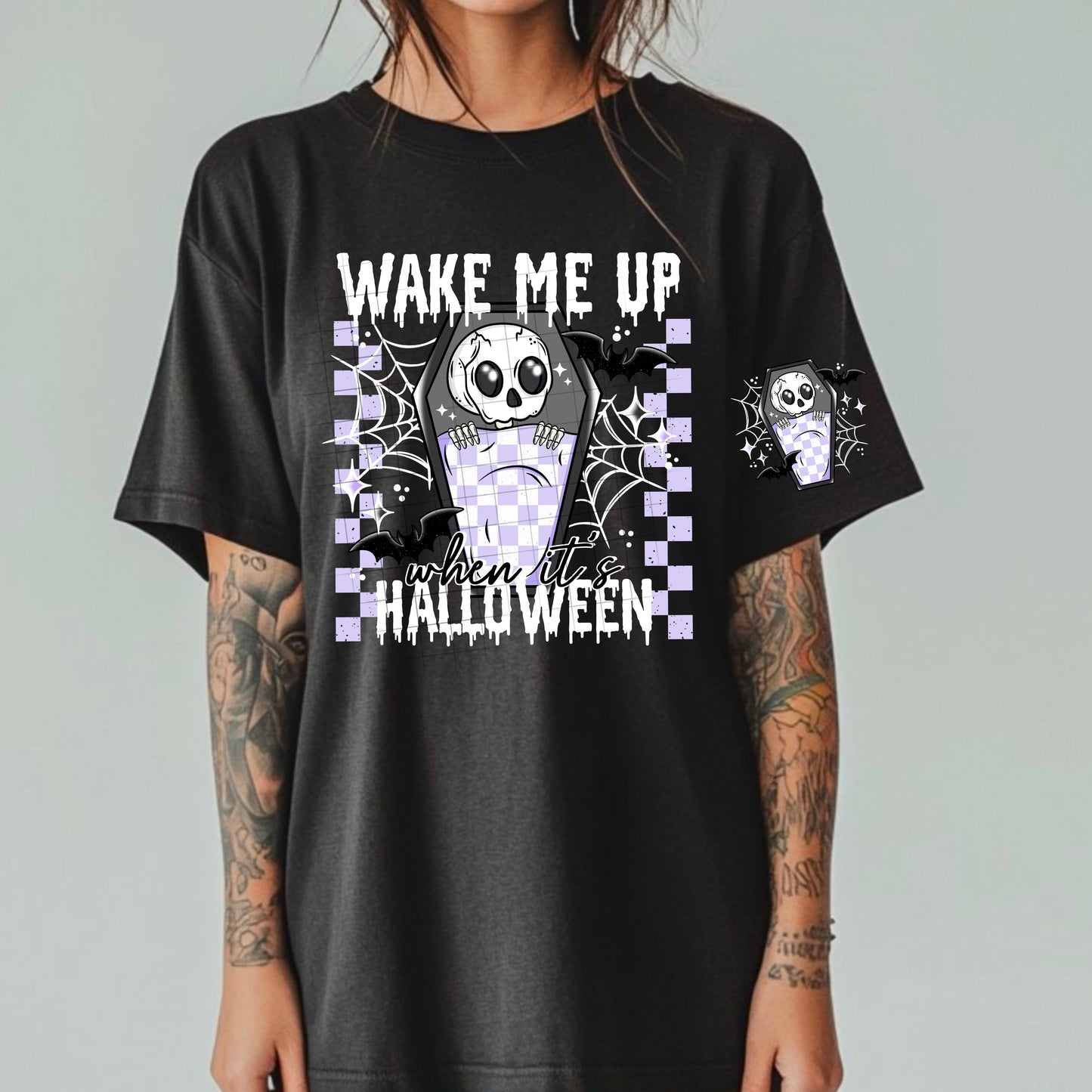 Wake Me Up When Its Halloween Womens Graphic T-shirt