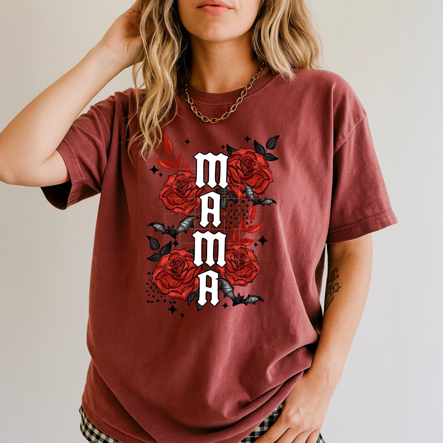 Mama Gothic Rose Shirt | Floral Mama Graphic Tee | Alternative Mom Shirt | Edgy Mom Aesthetic T-Shirt | Gothic Mother's Day Gift | Unisex Tee