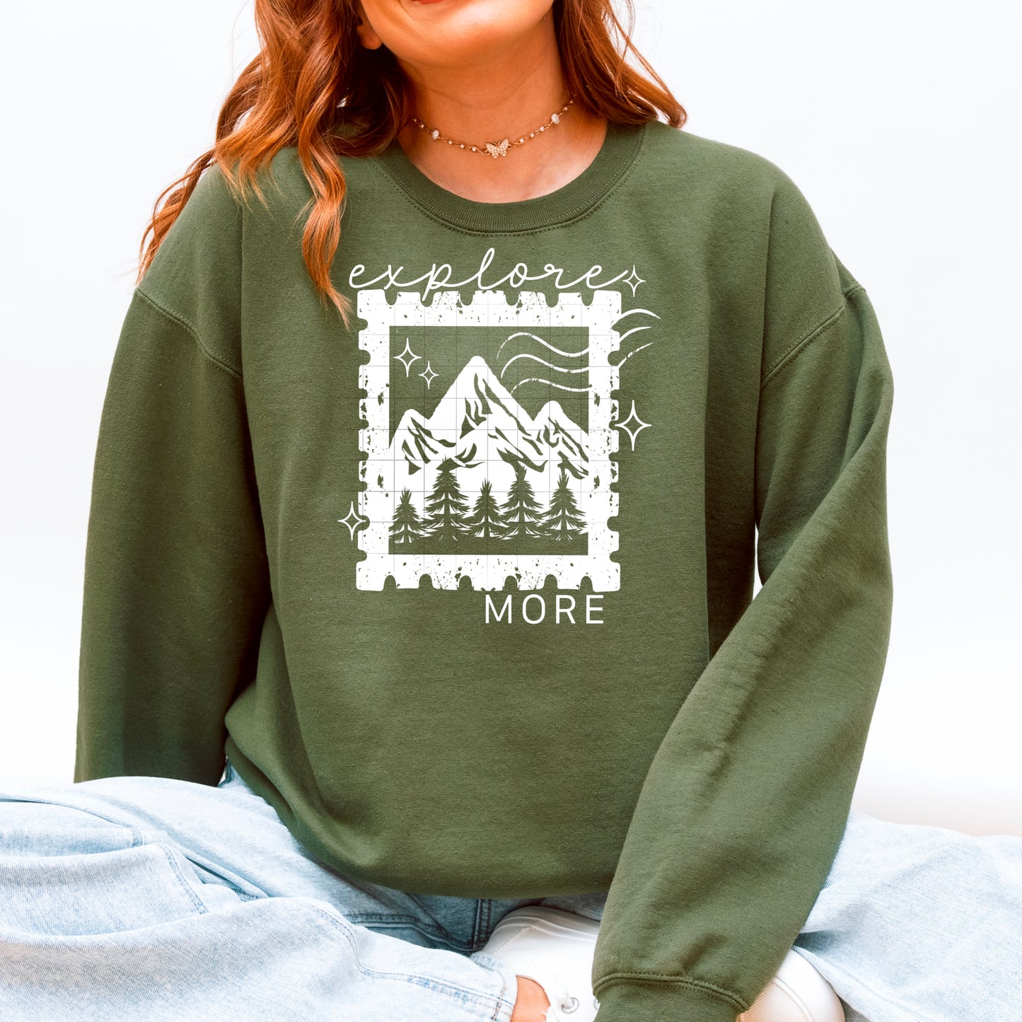 Explore More Mountain Crewneck Sweatshirt | Outdoor Adventure Crewneck | Nature Lover Gift /Long Sleeve Crewneck