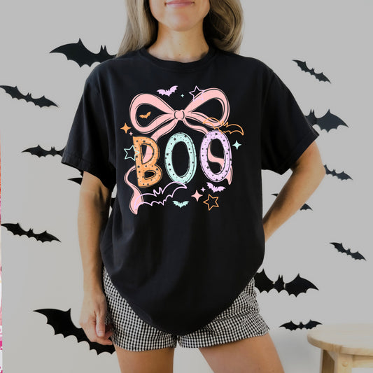 Boo Ghost Halloween Shirt | Cute Ghost Graphic Tee | Spooky Season Shirt | Fall Graphic T-Shirt | Pumpkin & Ghost Unisex Tee | Autumn Apparel | Women's Halloween Shirt