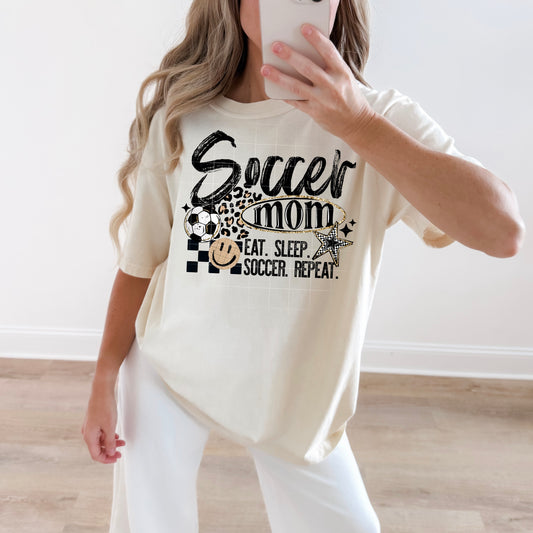 Soccer Mom Eat Sleep Soccer Repeat Graphic Tee ⚽