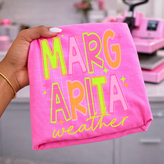 Margarita Weather Graphic Tee | Tropical Summer Vacation Shirt | Beach Lover T-Shirt