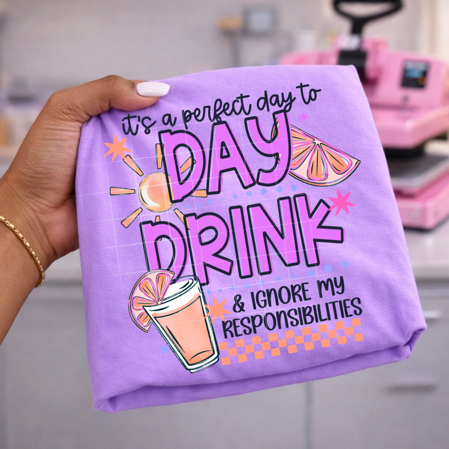 🍹 It’s a Perfect Day to Drink & Ignore My Responsibilities Shirt | Funny Cocktail Graphic Tee | Summer Drinking Shirt